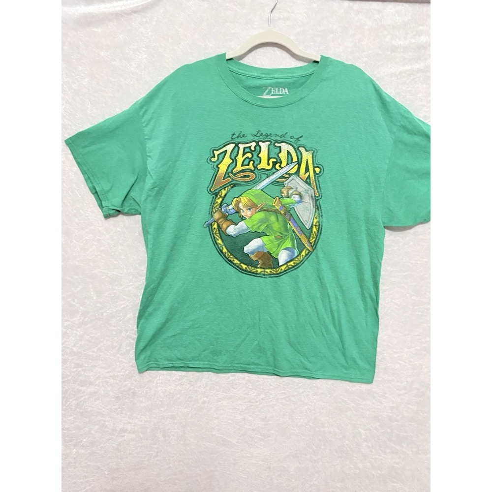 Nintendo Zelda Link Graphic Tee Shirt XL Green Gamer Video Game Nerd Geek Retro